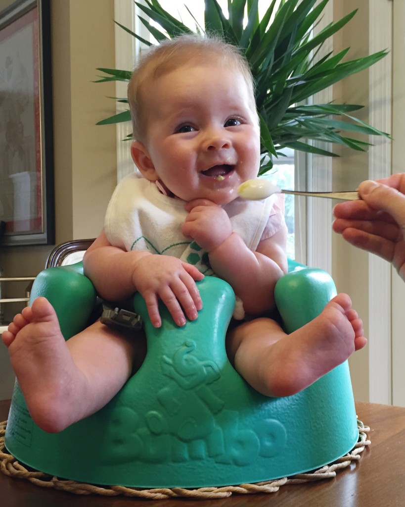 Charlotte eating avocado