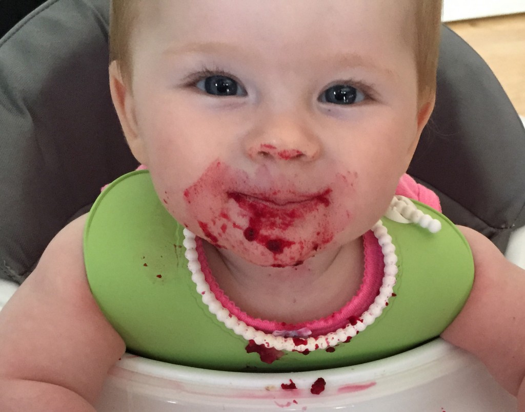 Charlotte eating beets