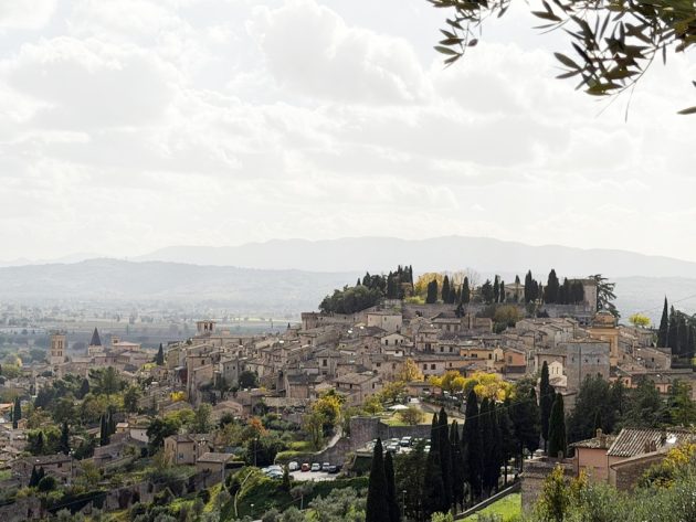Panoramic view of Spello, Italy